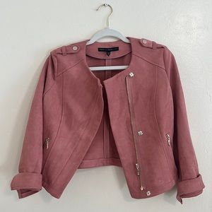Pink faux suede jacket